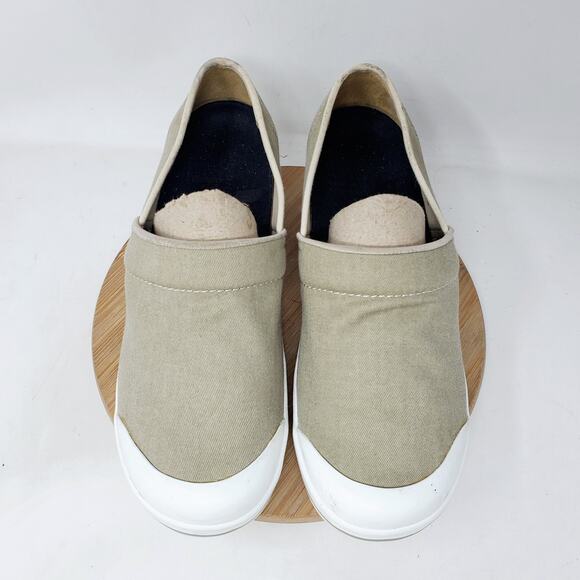 Dansko Volley Clogs Womens 41 Khaki Canvas White Chunky Slip On Sneaker Shoes - Picture 5 of 13